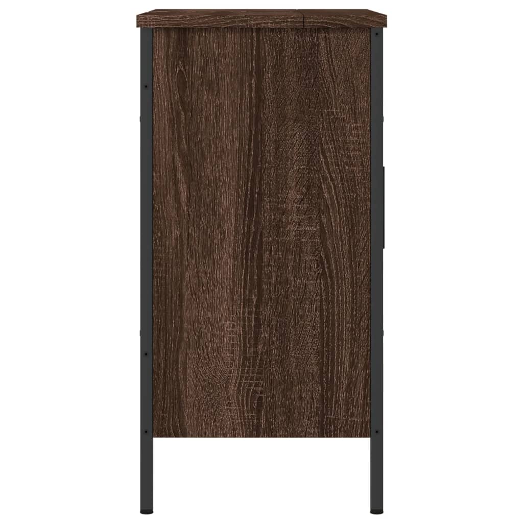 Meuble vasque aspect chêne marron 60x30x60 cm