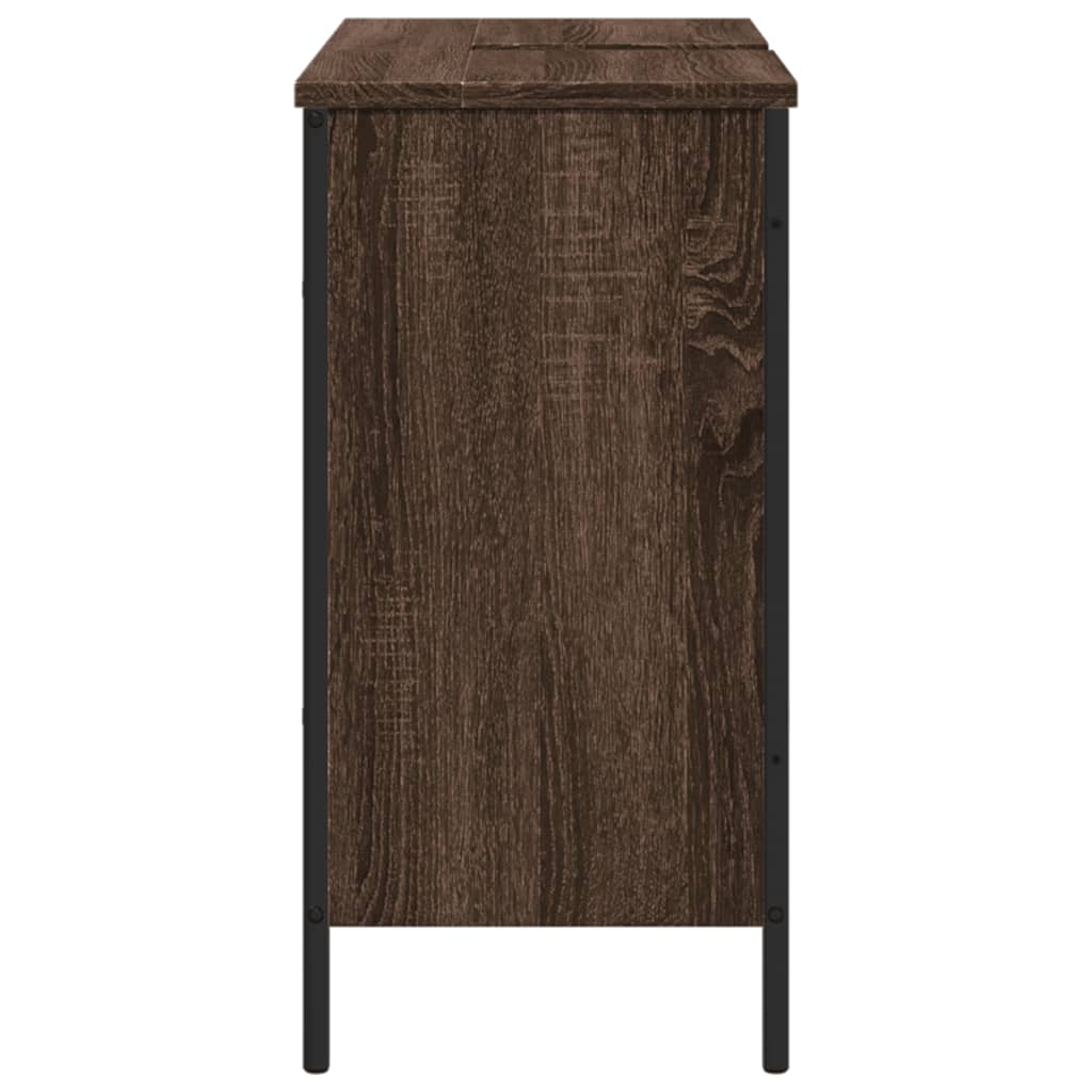 Meuble vasque chêne brun 80x30x60 cm en bois