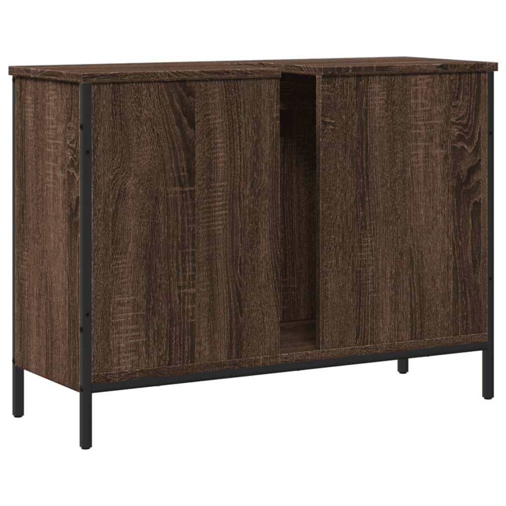 Meuble vasque chêne brun 80x30x60 cm en bois