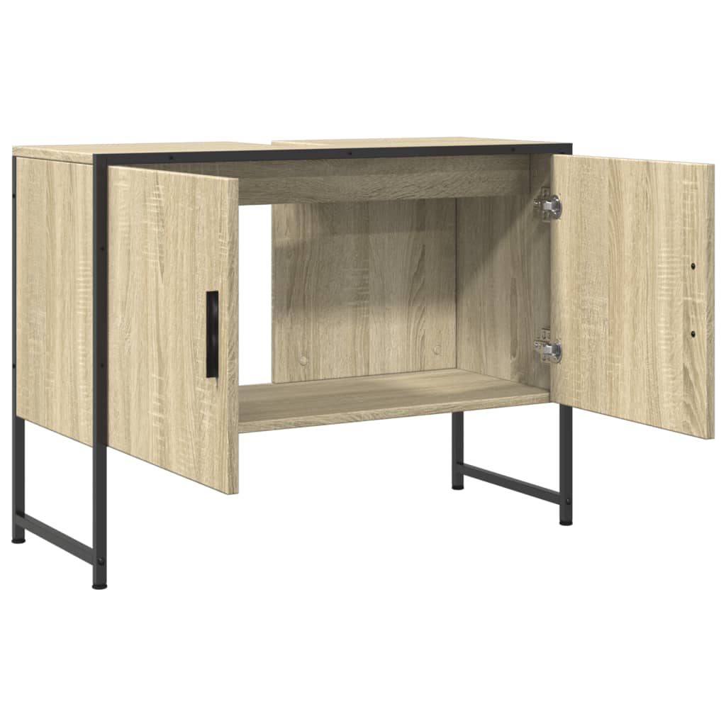 Waschbeckenunterschrank Sonoma-Eiche 80x33x60 cm Holzwerkstoff