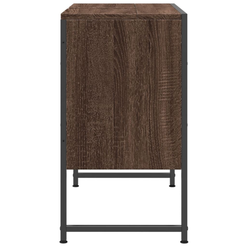 Meuble vasque aspect chêne marron 80x33x60 cm