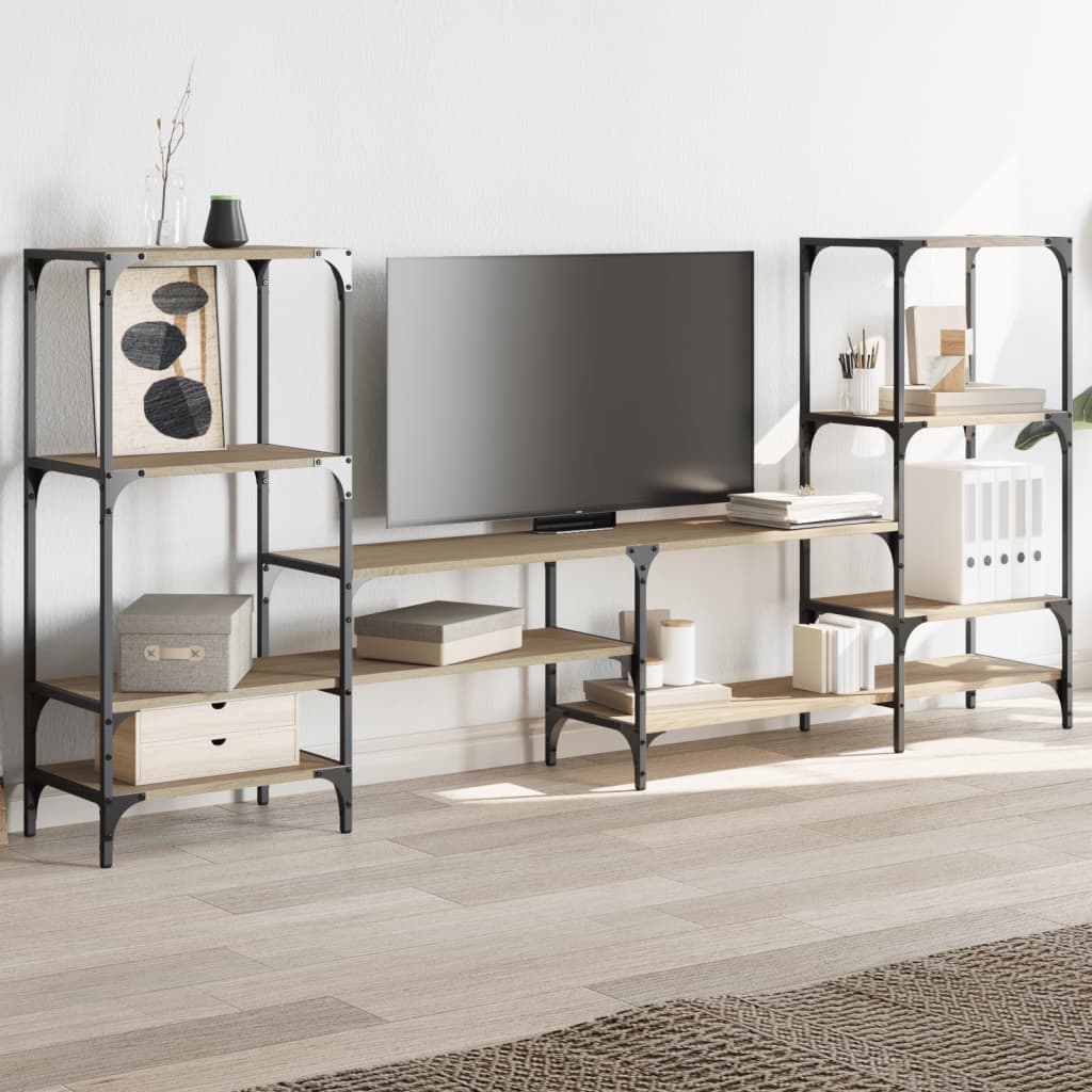 Meuble TV chêne Sonoma 206,5x28,5x95 cm matériau bois