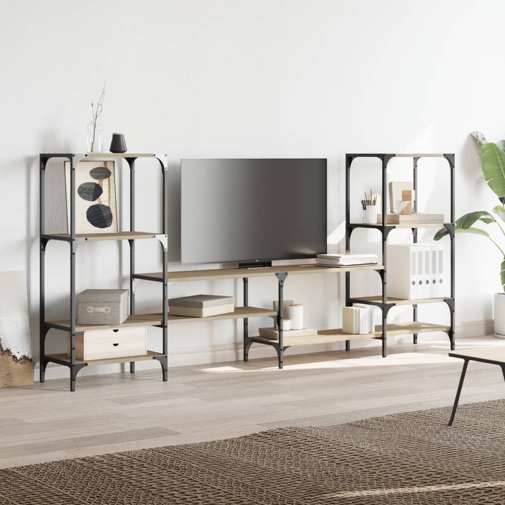 Meuble TV chêne Sonoma 206,5x28,5x95 cm matériau bois
