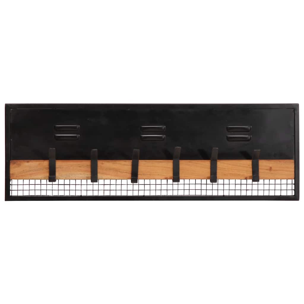 Wandgarderobe 90x11x30 cm Massivholz Mango