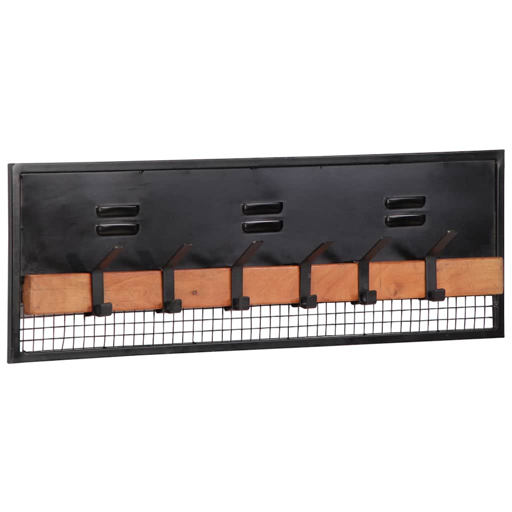 Wandgarderobe 90x11x30 cm Massivholz Mango