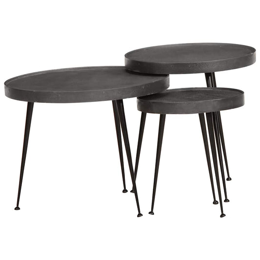 Couchtisch 3 Stk. Schwarz Holzwerkstoff