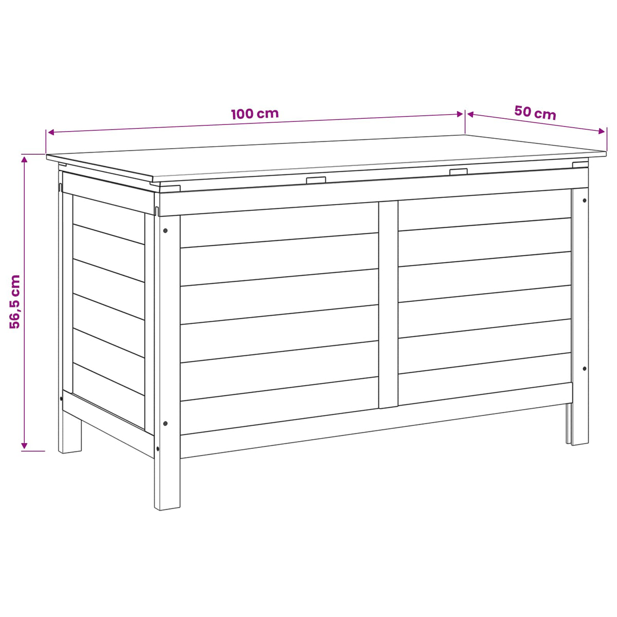 Gartentruhe 99x49,5x58,5 cm Massivholz Tanne