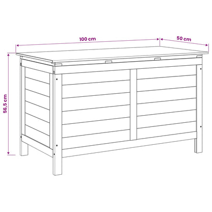 Gartentruhe 99x49,5x58,5 cm Massivholz Tanne