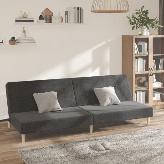 Canapé lit 2 places tissu gris foncé