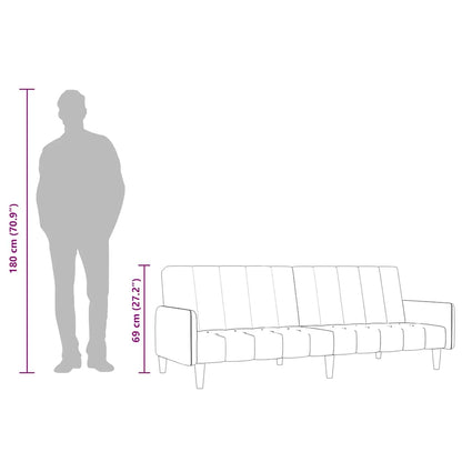 Schlafsofa 2-Sitzer Hellgrau Samt