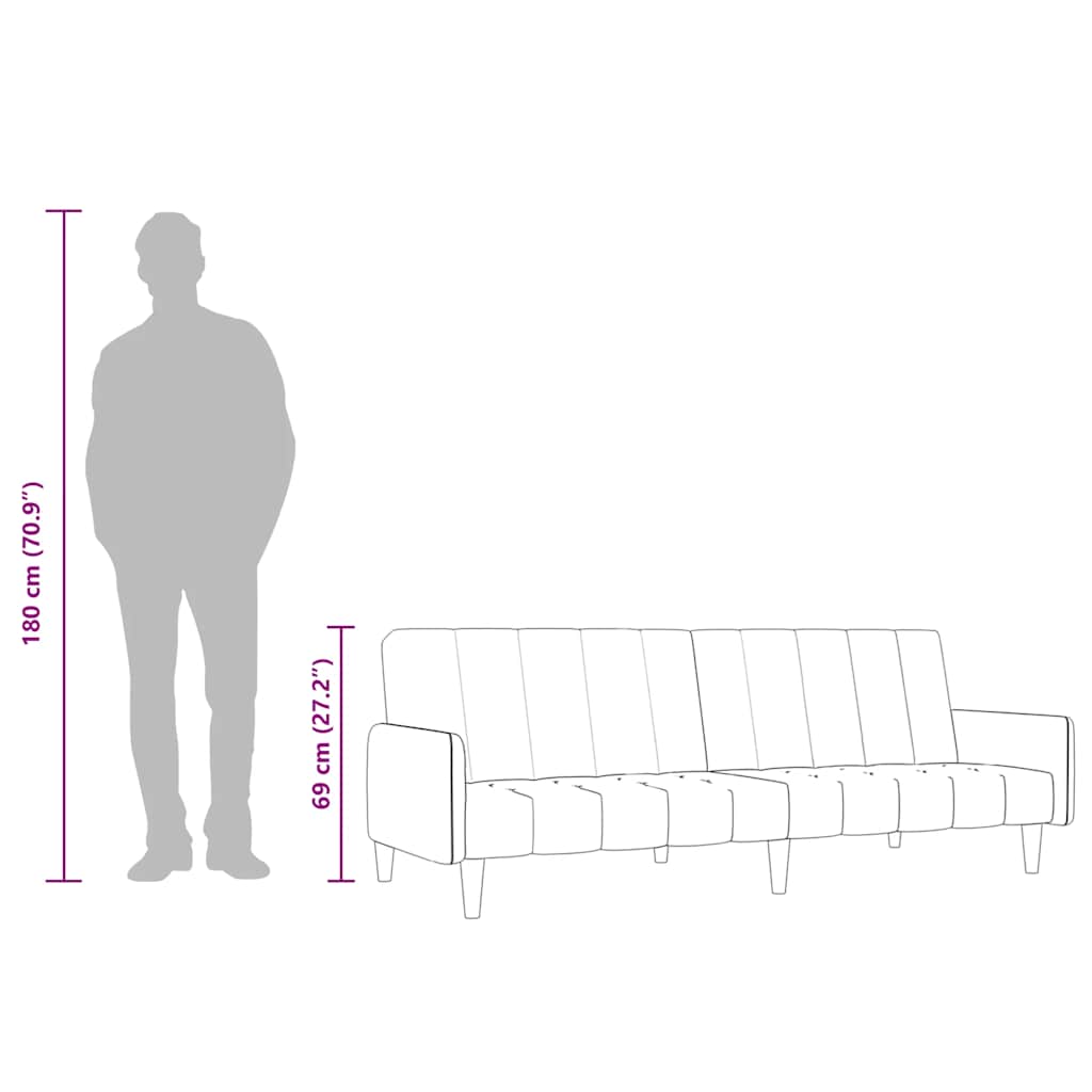 Schlafsofa 2-Sitzer Schwarz Samt
