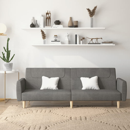 Canapé lit 2 places tissu gris foncé