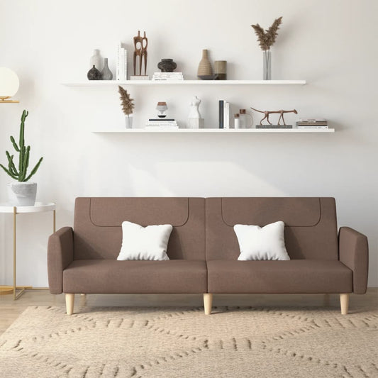 Canapé lit 2 places tissu taupe