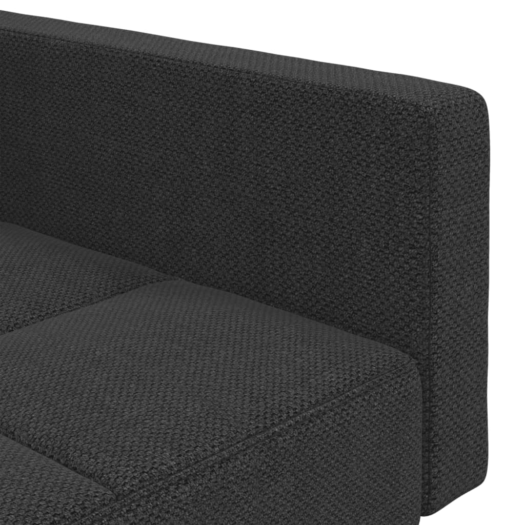 Canapé lit 2 places avec 2 coussins tissu gris foncé