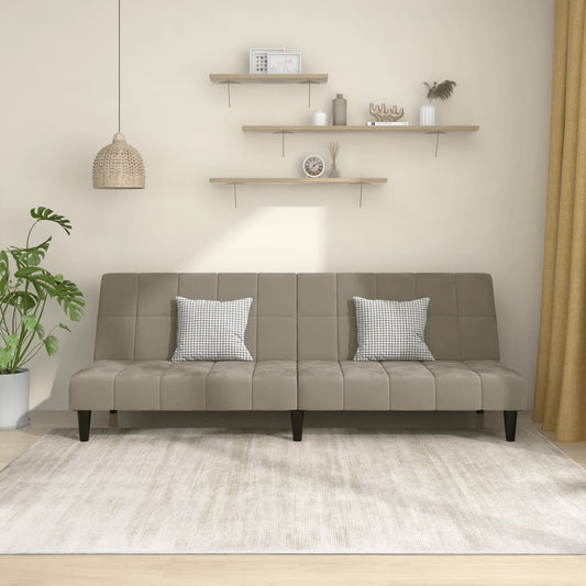 Canapé lit 2 places velours gris clair