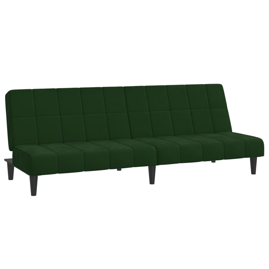 Canapé lit 2 places velours vert foncé