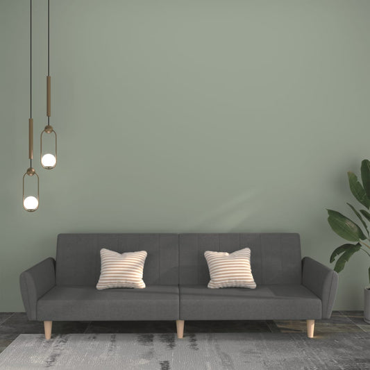 Canapé lit 2 places tissu gris clair