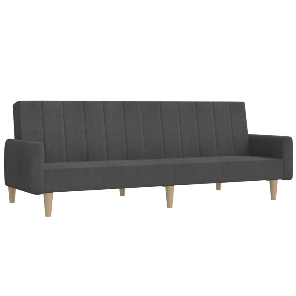 Canapé lit 2 places tissu gris foncé