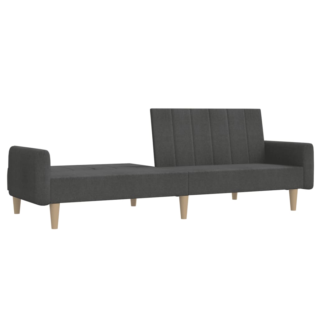 Canapé lit 2 places tissu gris foncé