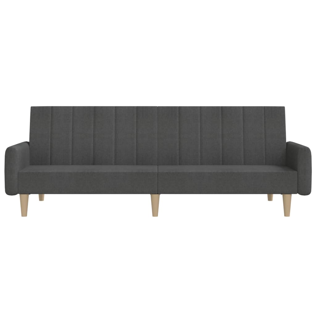 Canapé lit 2 places tissu gris foncé
