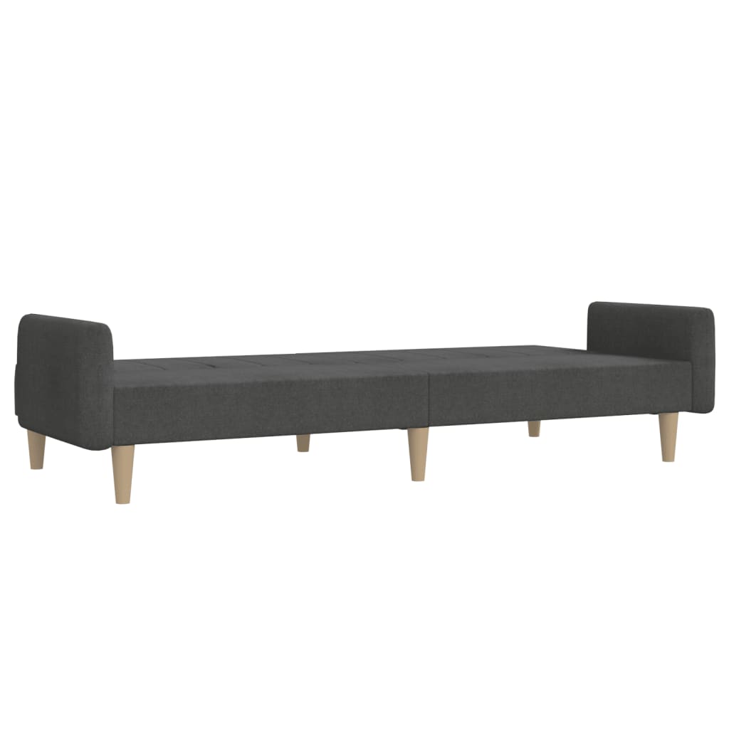 Canapé lit 2 places tissu gris foncé