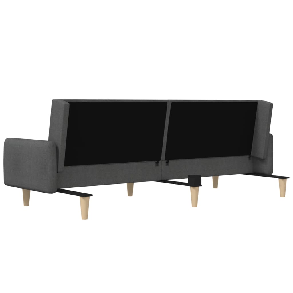 Canapé lit 2 places tissu gris foncé