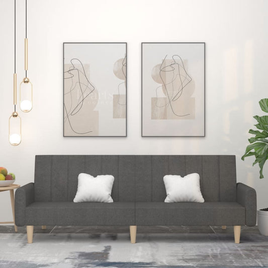 Canapé lit 2 places tissu gris foncé