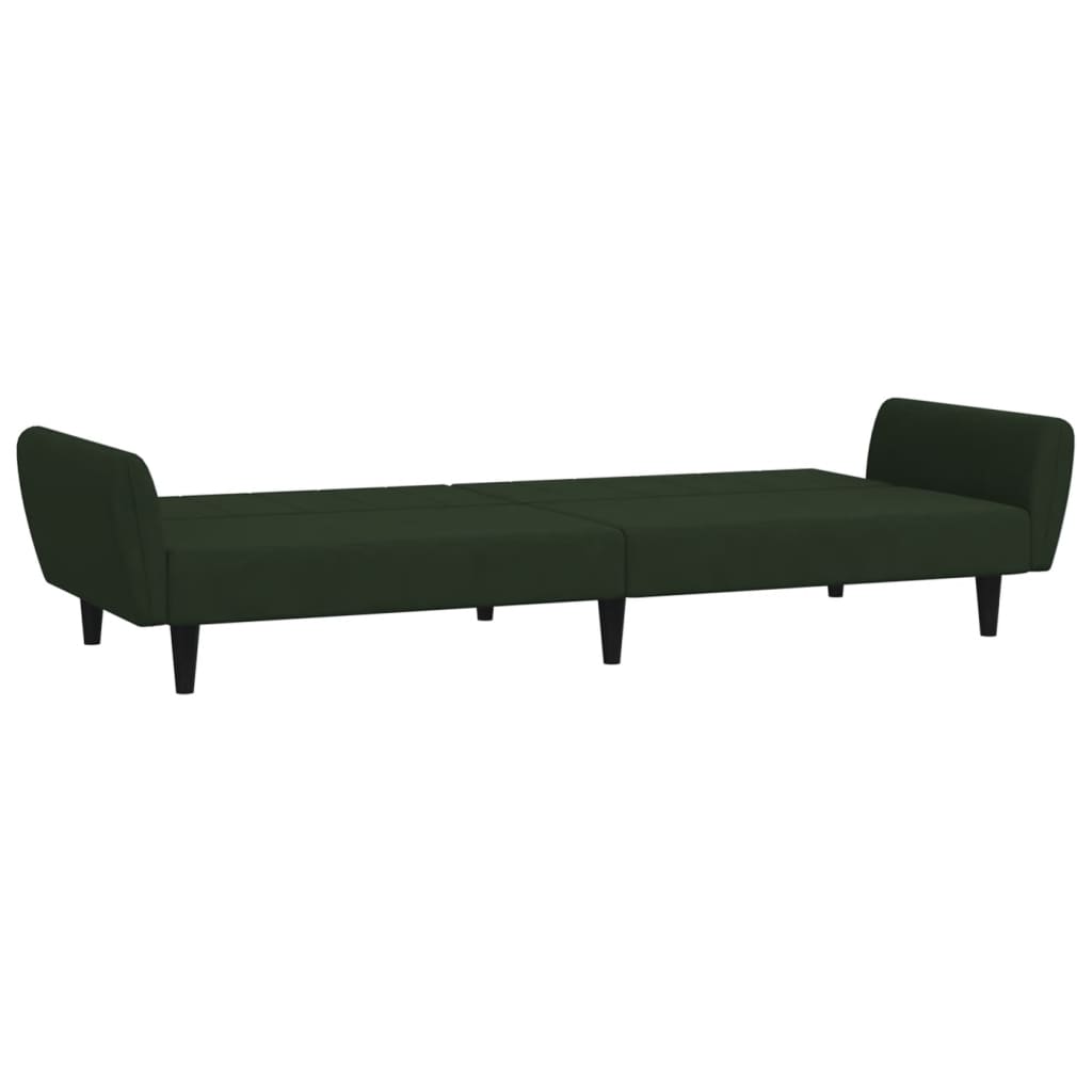 Canapé lit 2 places velours vert foncé