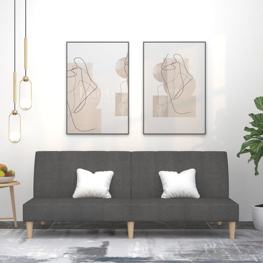 Canapé lit 2 places tissu gris foncé