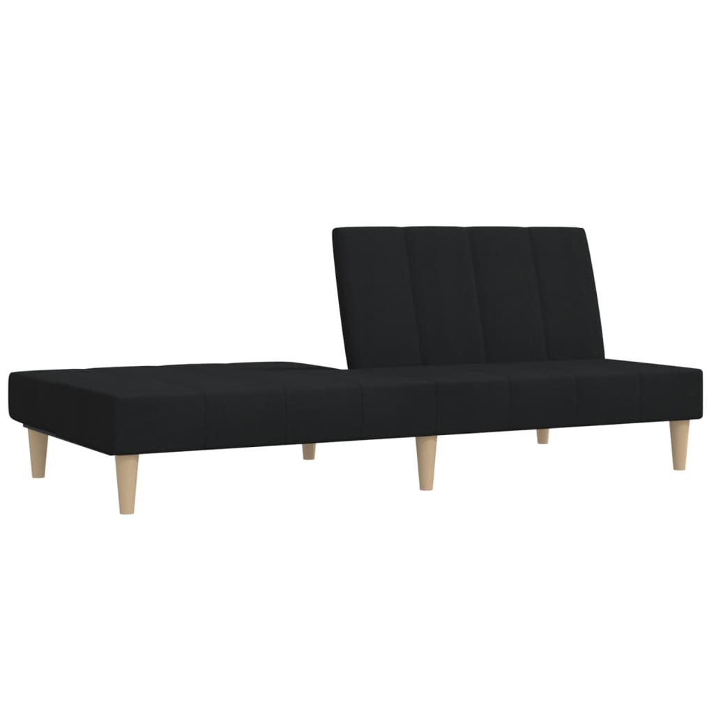 Sofa Bed 2-Seater Black Fabric