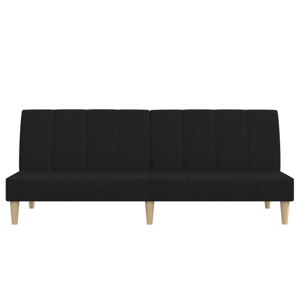 Sofa Bed 2-Seater Black Fabric