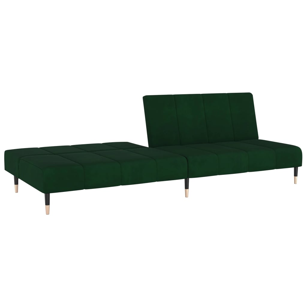 Canapé lit 2 places velours vert foncé