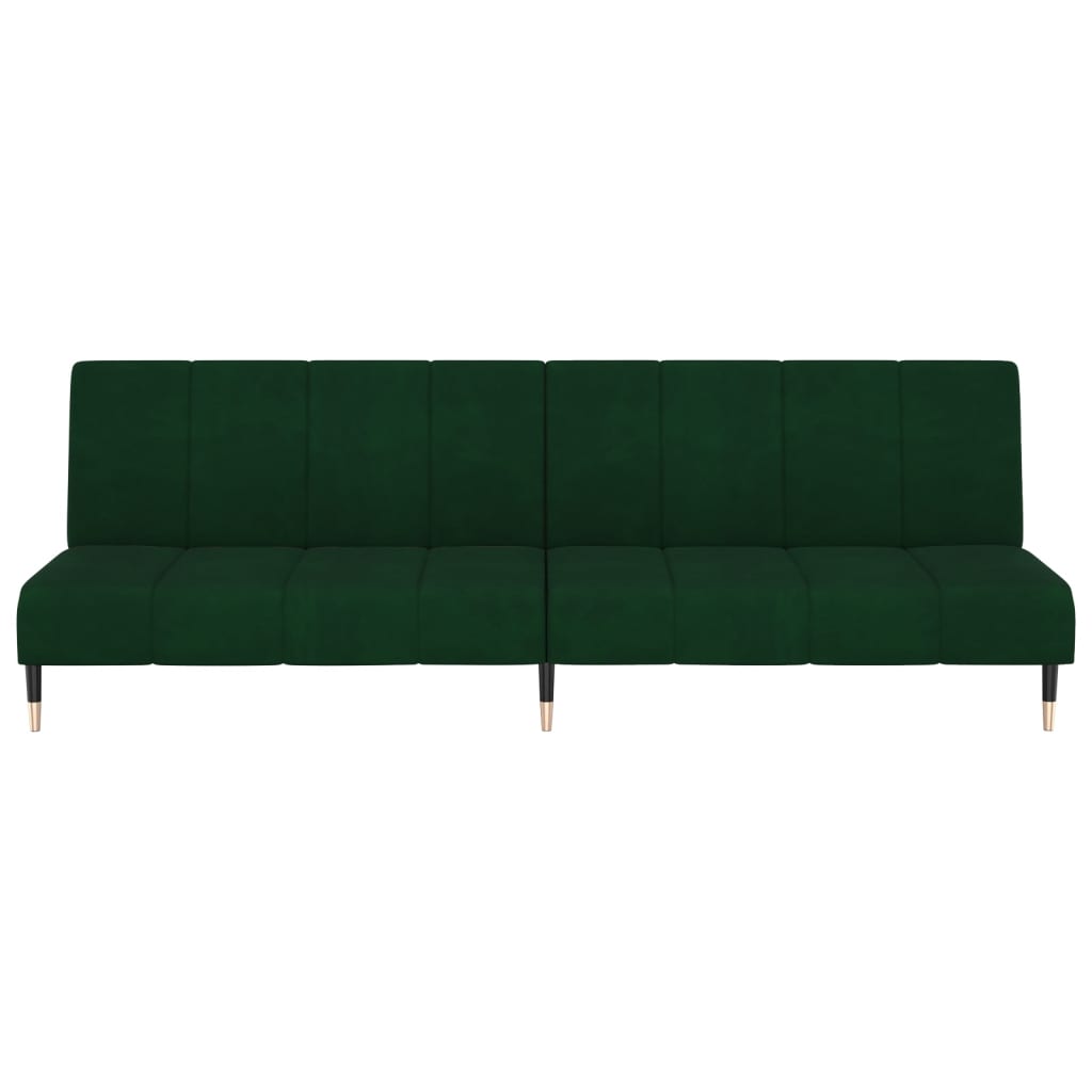 Canapé lit 2 places velours vert foncé