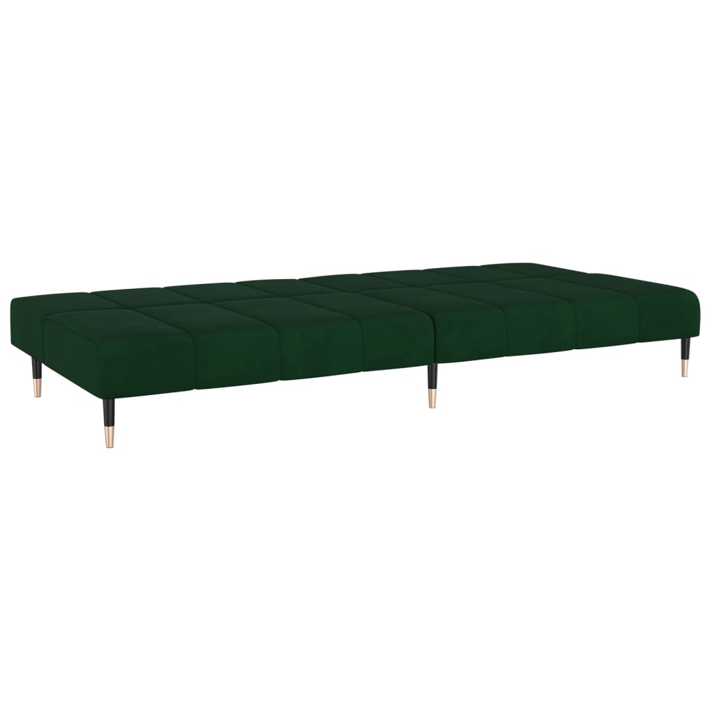 Canapé lit 2 places velours vert foncé
