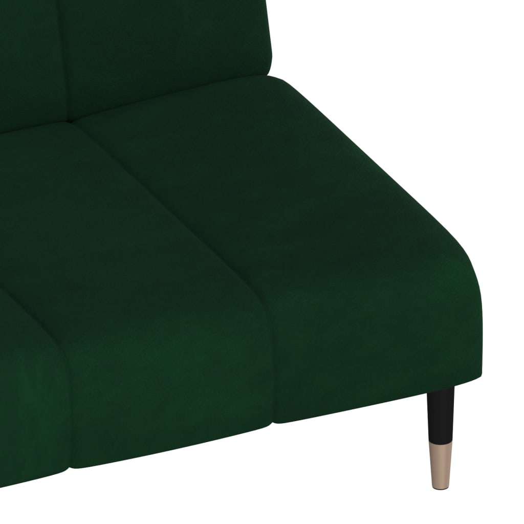 Canapé lit 2 places velours vert foncé
