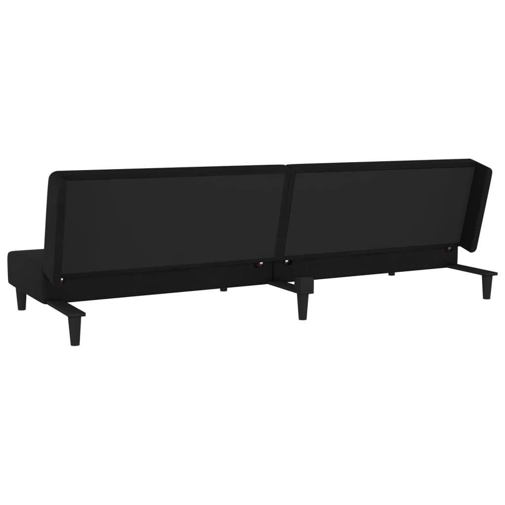 Sofa Bed 2-Seater with 2 Pillows Black Velvet