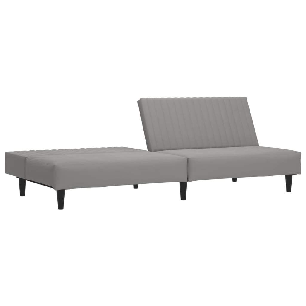 Canapé lit 2 places velours gris clair