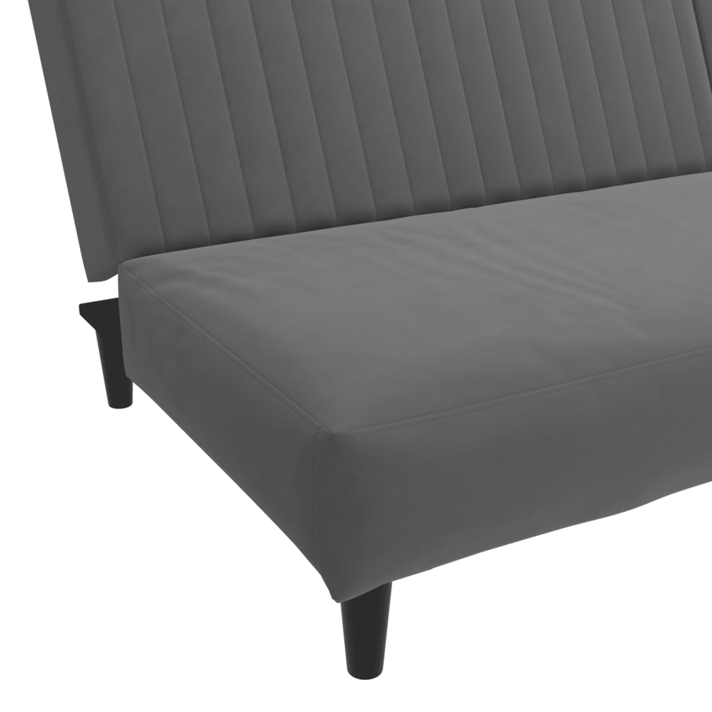 Sofa Bed 2-Seater Dark Grey Velvet
