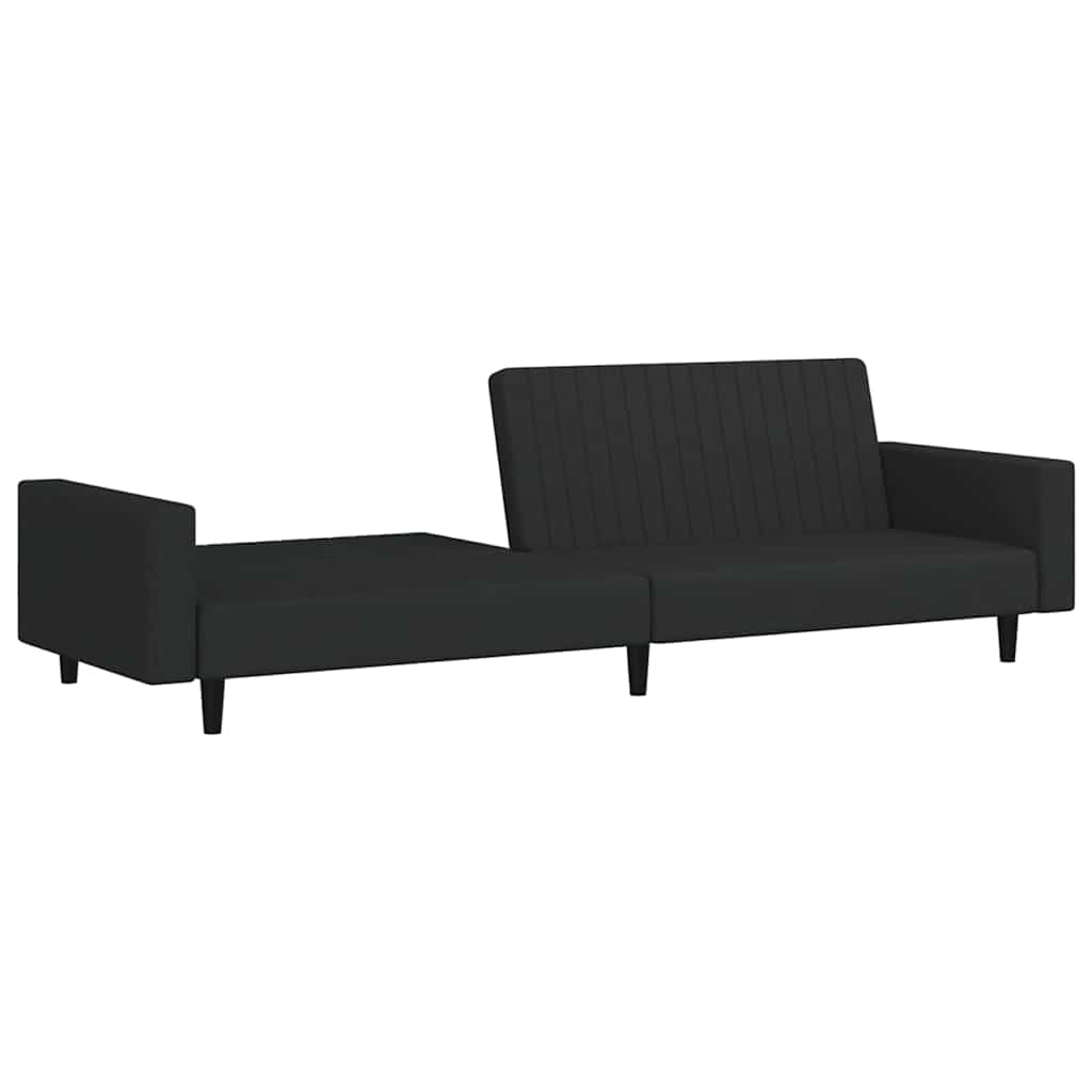 Schlafsofa 2-Sitzer Schwarz Samt