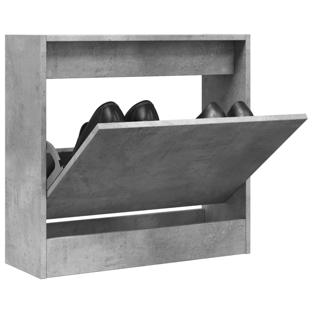 Shoe Cabinet Concrete Grey 60x21x57 cm Wood Material