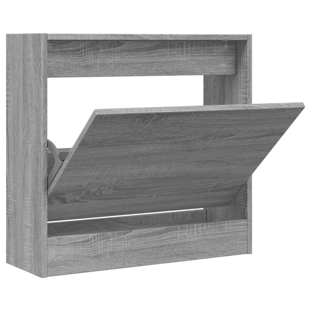 Étagère à chaussures gris Sonoma 60x21x57 cm en bois