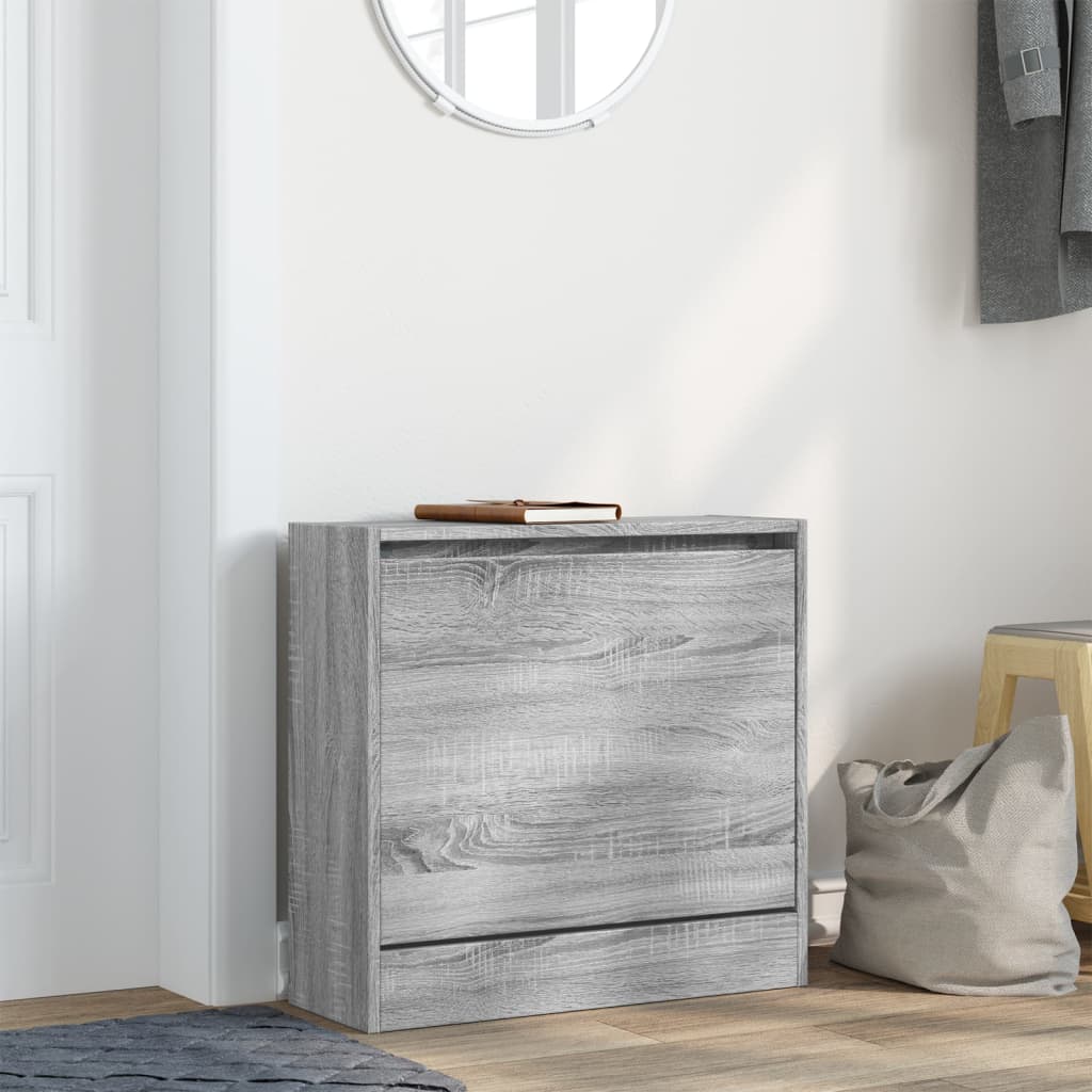 Étagère à chaussures gris Sonoma 60x21x57 cm en bois