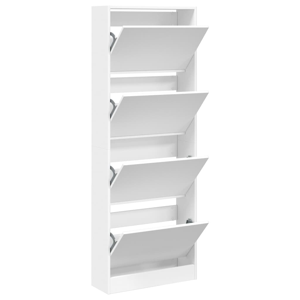 Schuhschrank Weiß 60x21x163,5 cm Holzwerkstoff