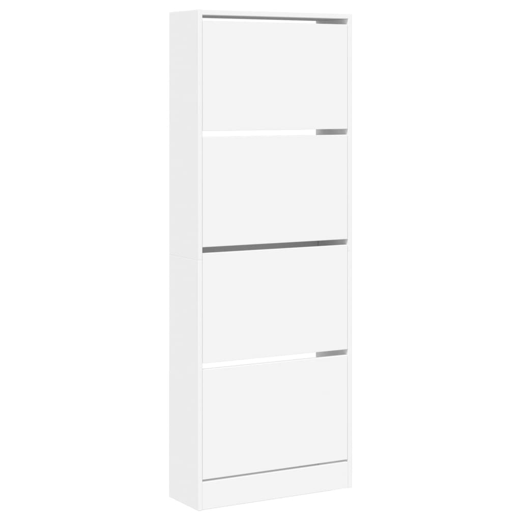 Schuhschrank Weiß 60x21x163,5 cm Holzwerkstoff