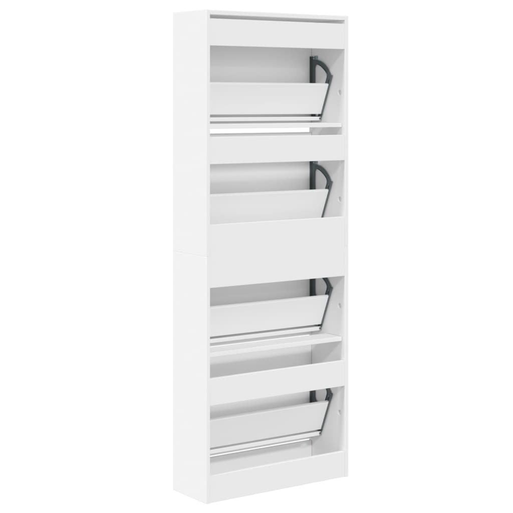 Schuhschrank Weiß 60x21x163,5 cm Holzwerkstoff
