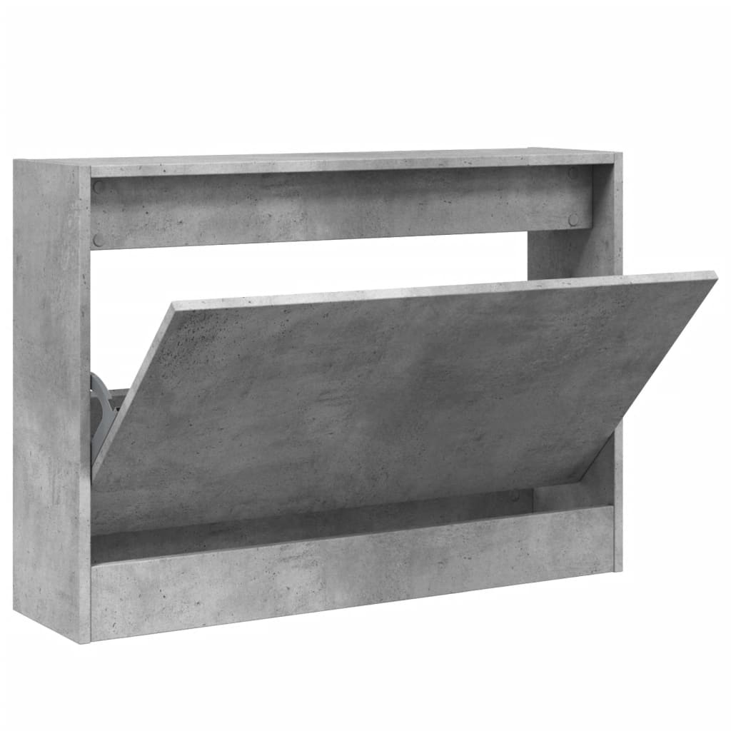 Shoe Cabinet Concrete Grey 80x21x57 cm Wood Material
