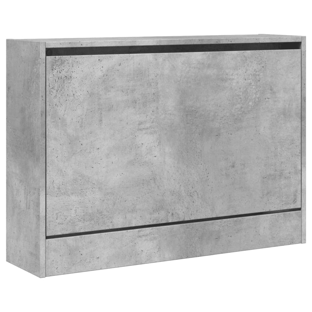 Shoe Cabinet Concrete Grey 80x21x57 cm Wood Material