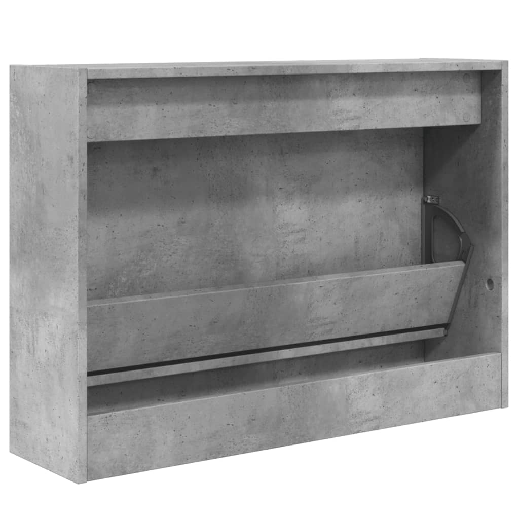 Shoe Cabinet Concrete Grey 80x21x57 cm Wood Material