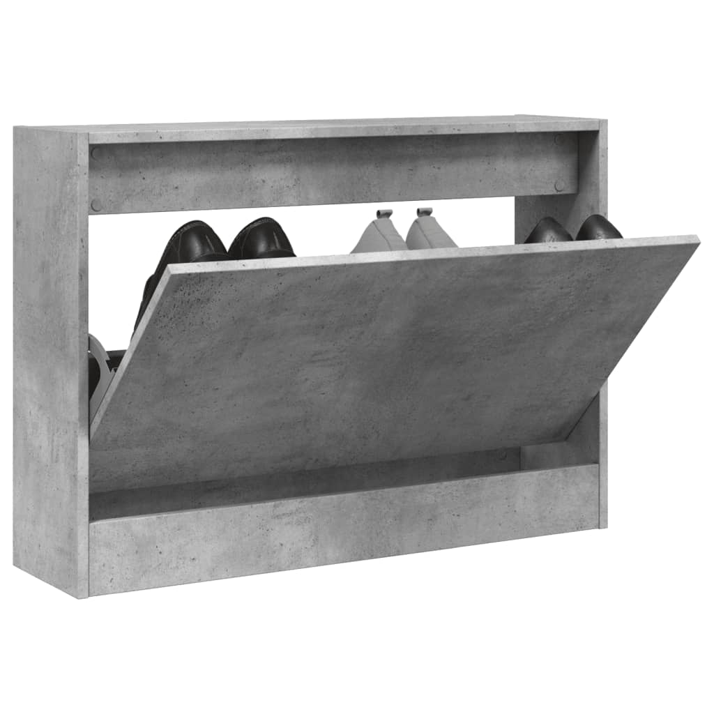 Shoe Cabinet Concrete Grey 80x21x57 cm Wood Material