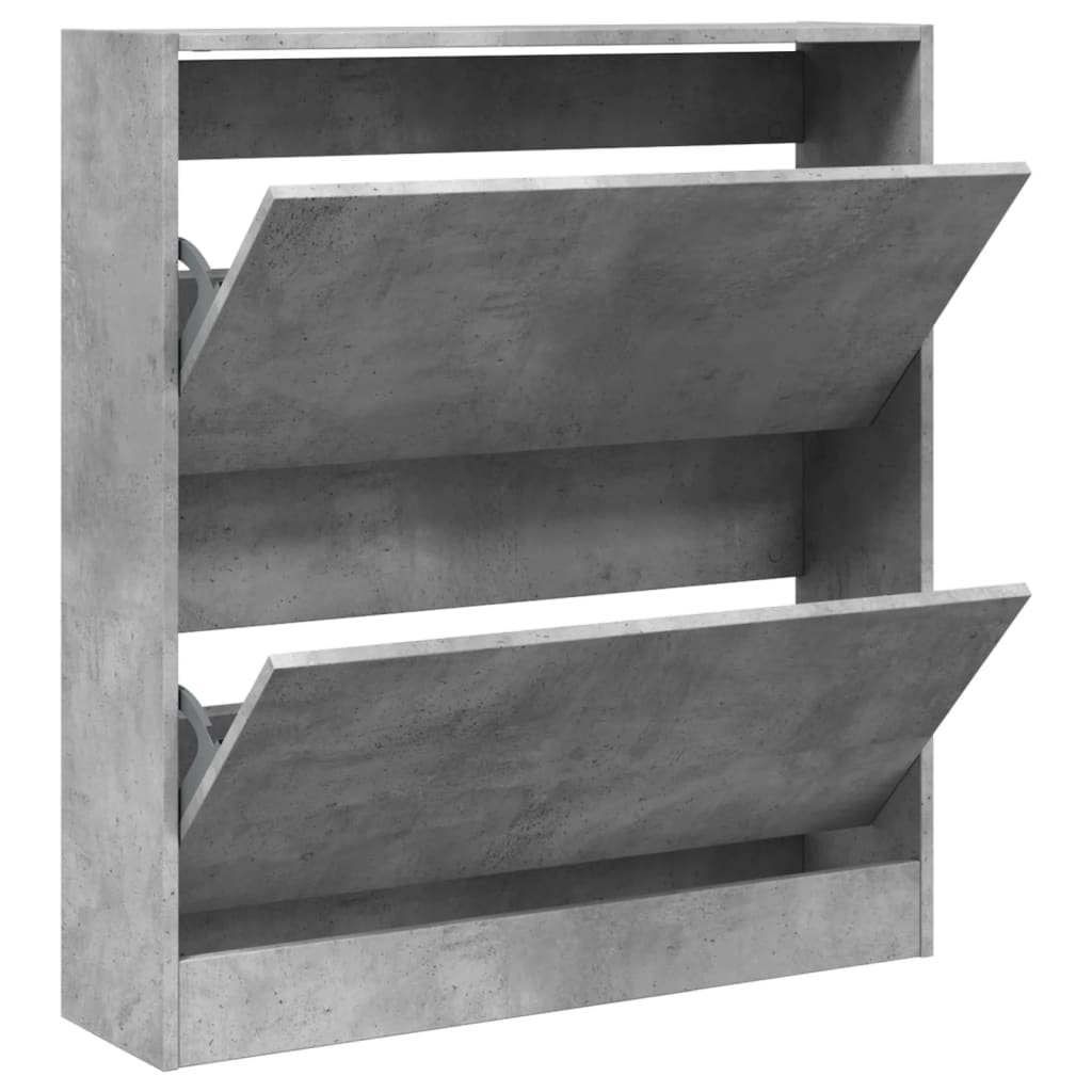 Shoe Cabinet Concrete Grey 80x21x87.5 cm Wood Material